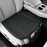 KAYI Car Seat Cushion, Comfort Memory Foam Car Cushions for Driving, Breathable Leather Surface with Anti Slip Rubber Bottom, Seat Cushion for Car and Office Chair (1 Pack, Black)