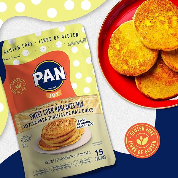 P.A.N SWEET CORN PANCAKES MIX – GLUTEN FREE EASY TO PREPARE 1 LB (PACK OF 1)