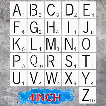 Amazon Com 4 Inch Scrabble Letters Stencil For Painting On Wood Laser Cut Painting Stencil For Home Decor Diy Projects Family Names Kitchen Dining
