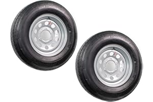 eCustomrim 2-Pack Radial Trailer Tire On Rim ST225/75R15 Load Range E 15" 6 Lug Modular Silver Wheel - 6 Year Warranty w/Free Roadside