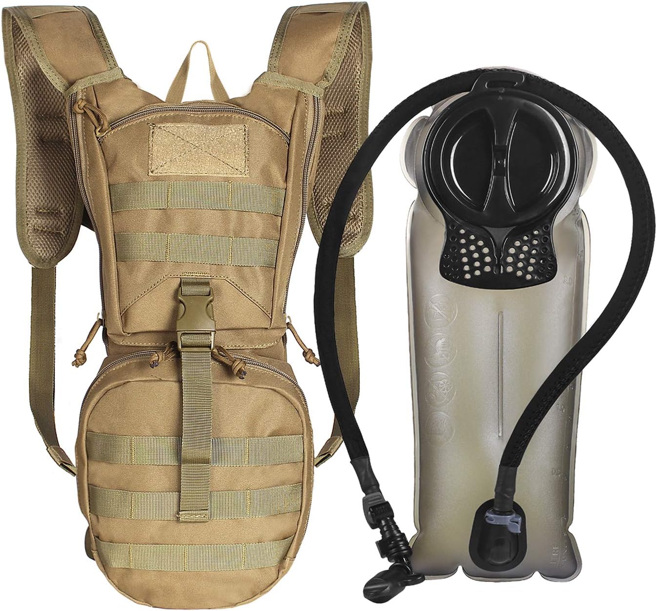 Unigear Tactical Hydration Pack Backpack 900D with 2.5L Bladder for Hiking, Biking, Running, Walking and Climbing(Black) : Sports & Outdoors