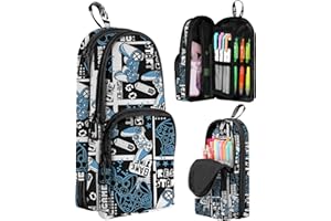 LISEVO Cute Game Pencil Case,Unique Aesthetic 3D Schoolbag-Shaped Pencil Pouch for Girls Boys Kids Women,Big Capacity Pen and Pencil Stationery Organizer Bag with Zippers for School Office