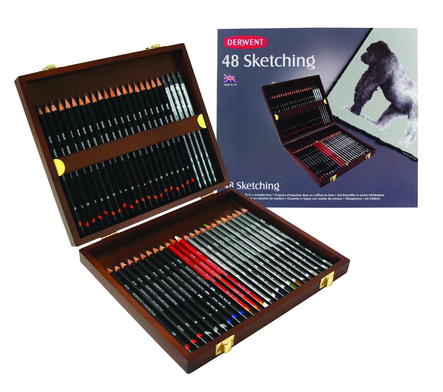 Derwent Sketching Set con 72 Matite da Disegno Assortite in Scatola di Legno Amazon Cancelleria e prodotti per ufficio