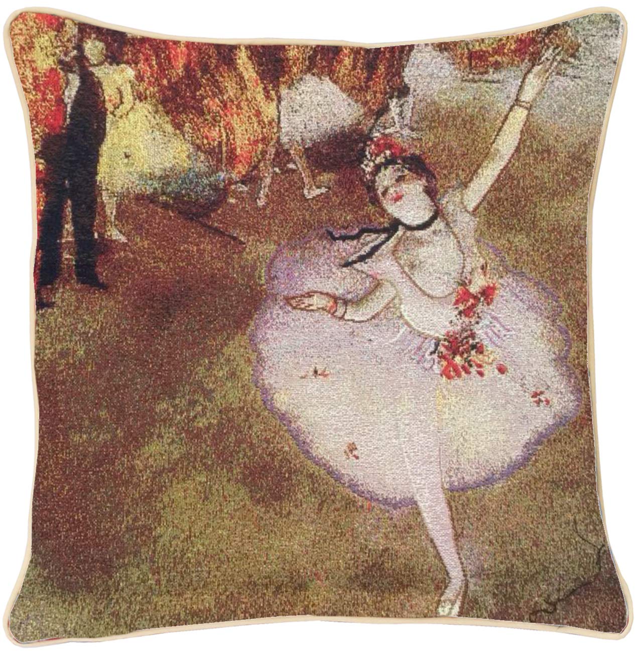 Signare Tapestry Cushion Cover – 18 x 18 inches (45cm x 45cm) – Decorative Sofa Cushion Inspired by Artistic Masterpieces (The Star, Cushion Cover ONLY) — image 1