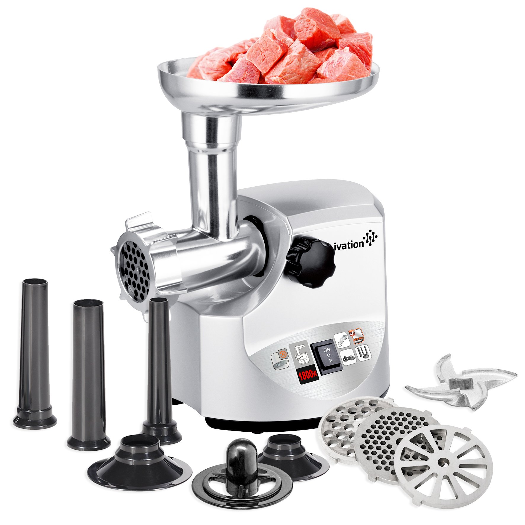 Ivation 1800 Watt 2.5 hp Electric Meat Grinder Mincer, Sausage Maker