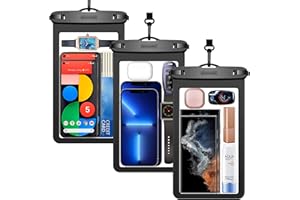 Aussumy Large Waterproof Phone Pouch :3 Pack Underwater Clear Cell Smartphone Cover Protector - Universal Water Proof DryBag Case with Neck Lanyard for iPhone Samsung Galaxy for Kayaking Swim Boating