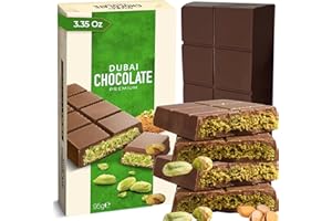 Chobella Dubai Chocolate Bar Pistachio 3.35oz (95g), Premium Mini Dubai Chocolate Bar with Pistachio Cream and Kataifi, Viral Candy with Shredded Phyllo Dough, Knafeh