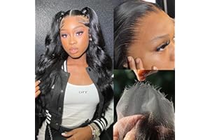BEEOS Body Wave HD Lace Wig 13x4 Full Frontal Human Hair Wigs 250% Density Pre-plucked Bleached Knots 0.10mm Ultra-thin Invisible Film HD Lace Frontal Wig 20 Inch