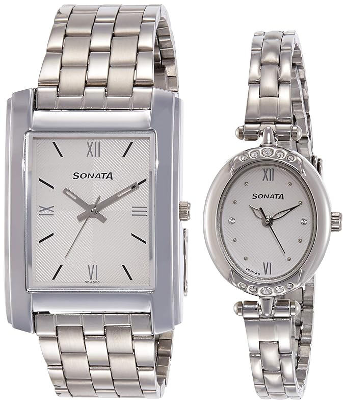 Buy Sonata Pairs Analog Silver Dial Couple Watch NL79538118SM01