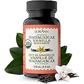 LorAnn Organic Madagascar Vanilla Bean Paste 118 ml (4oz) – Made from Pure Organic Madagascar Bourbon Vanilla Beans with Real
