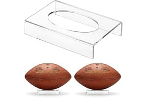 Happyseason 2-Pack Football Display Stand, Clear Acrylic Display Holder for Full Size, Youth, College, Mini Autographed Colle