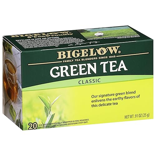 Bigelow Tea Classic Green Tea, Caffeinated Tea, 20 Count Box (Pack of 6), 120 Total Tea Bags