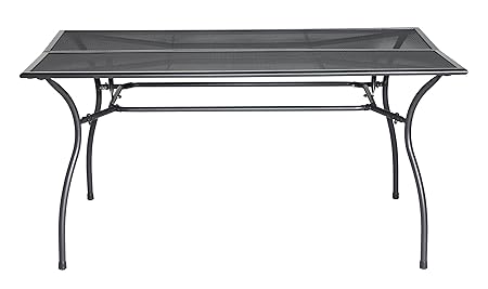 RRR Gartentisch 150 x 90, aus hochwertigem pulverbeschichtetem Streckmetall, rechteckig