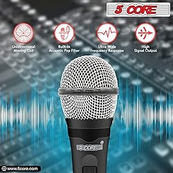 5 CORE Microphone Pair XLR Dynamic Mic Karaoke