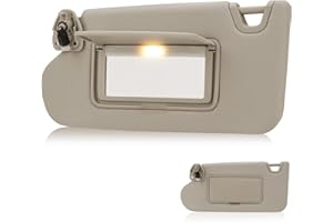 HKPARTS for 2013-2018 Nissan Altima Without Sunroof Left Driver Side Sun Visor SunVisor with Light 96401-3TA2A (Beige)