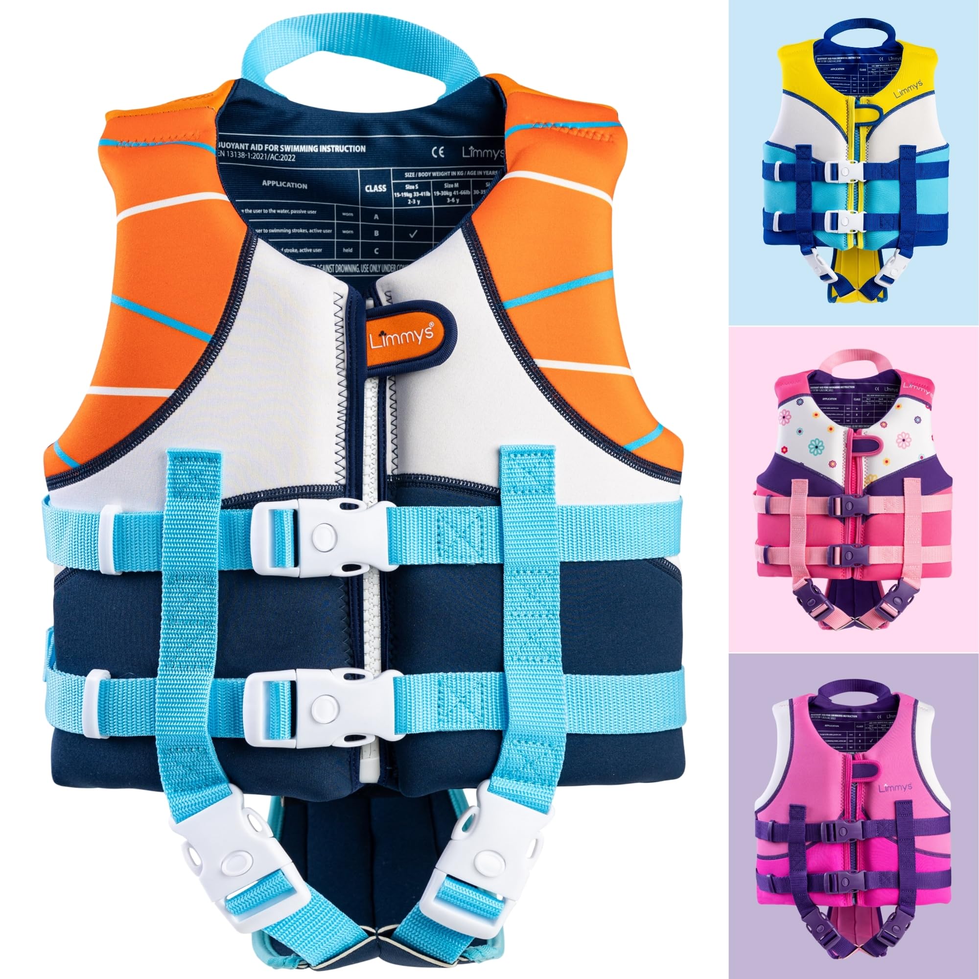 Photo 1 of Limmys Premium Kids Swim Vest – Toddler Swim Jacket and Buoyancy Swimming Aid – Modern Design Swimming Vest for Boys and Girls – Innovative Safety-First Features
