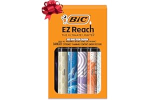 BIC EZ Reach Lighters, Candle Lighter and Fireplace Lighter, Home Decor Designs Collection, 6-Pack