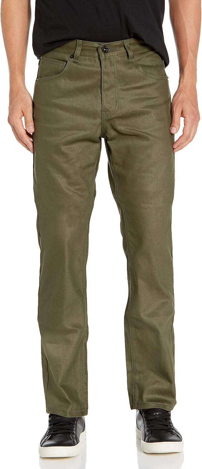 Southpole Men's Pants Long in Thick Bull Twill Fabric and Straight Fit: Clothing