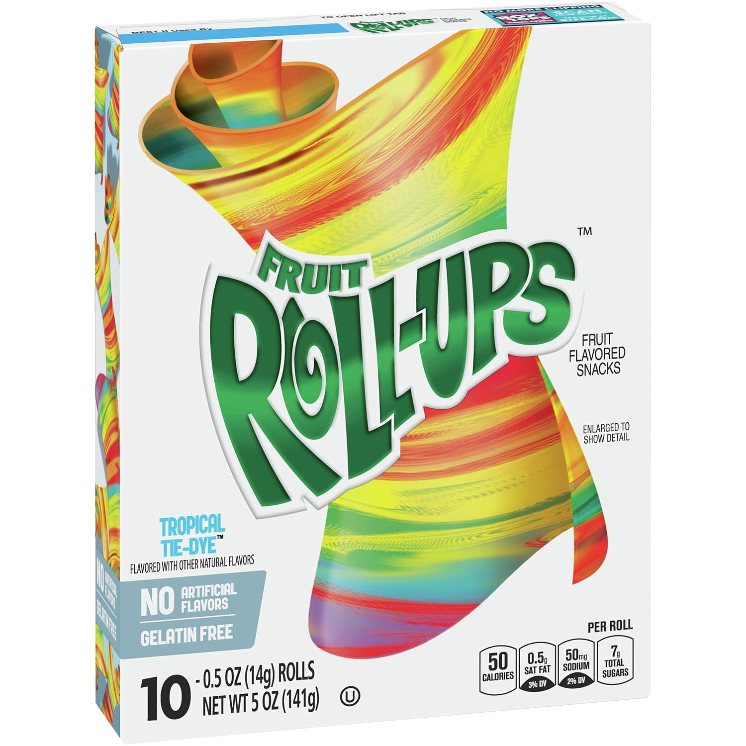 Betty crocker Fruit roll-ups Fruit snacks Tropical tie dye pears from concentrate (016000397002)