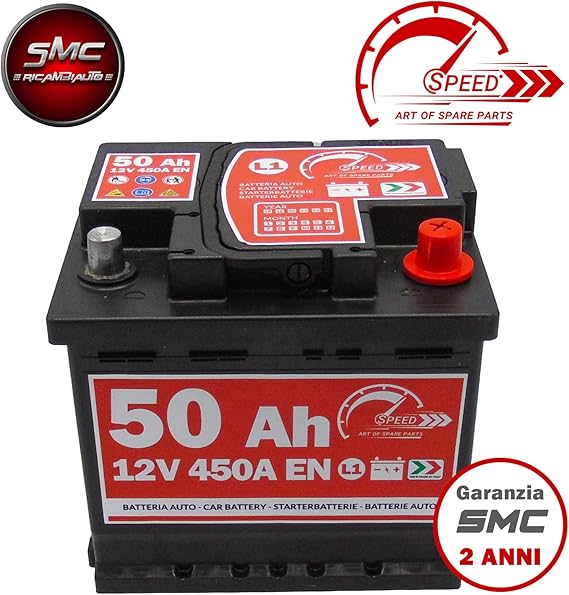 BATTERIA AUTO ORIGINALE SPEED L15012V 50AH 450A EN CON POLO POSITIVO A