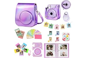 BERMIEU wogozan for Fujifilm Instax Mini 11 Instant Kids Camera Custom Case Accessories Bundle + Color Filters, Photo Album, Assorted Frames, Selfie Lens + More (Magic Purple)(No Camera)