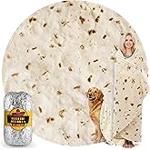 Zulay Giant Double Sided Tortilla Blanket with Tinfoil Packaging - Novelty Blanket for Adults & Kids - Soft Flannel Round Tortilla Blanket for Indoors, Outdoors, Travel, Home, 285 GSM - 60 Inches