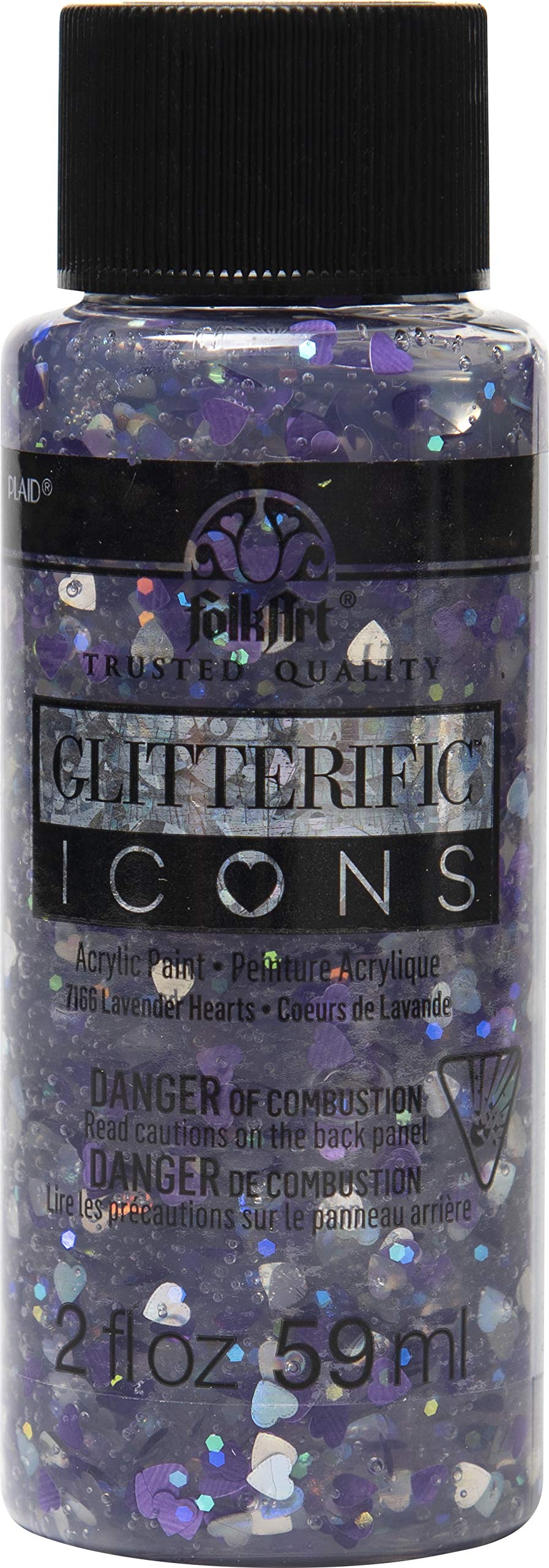 Plaid GLITTERIFIC Icons LAVNDR HRT, Lavender Heart, 2oz