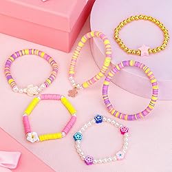 6PCS Clay Bead Bracelets for Women Preppy Cute