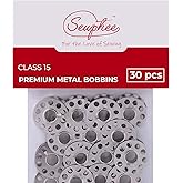 Class 15 Metal Bobbins for Sewing Machine – Compatible with Brother, Singer, Janome, Kenmore, Babylock – Front Loading Sewing