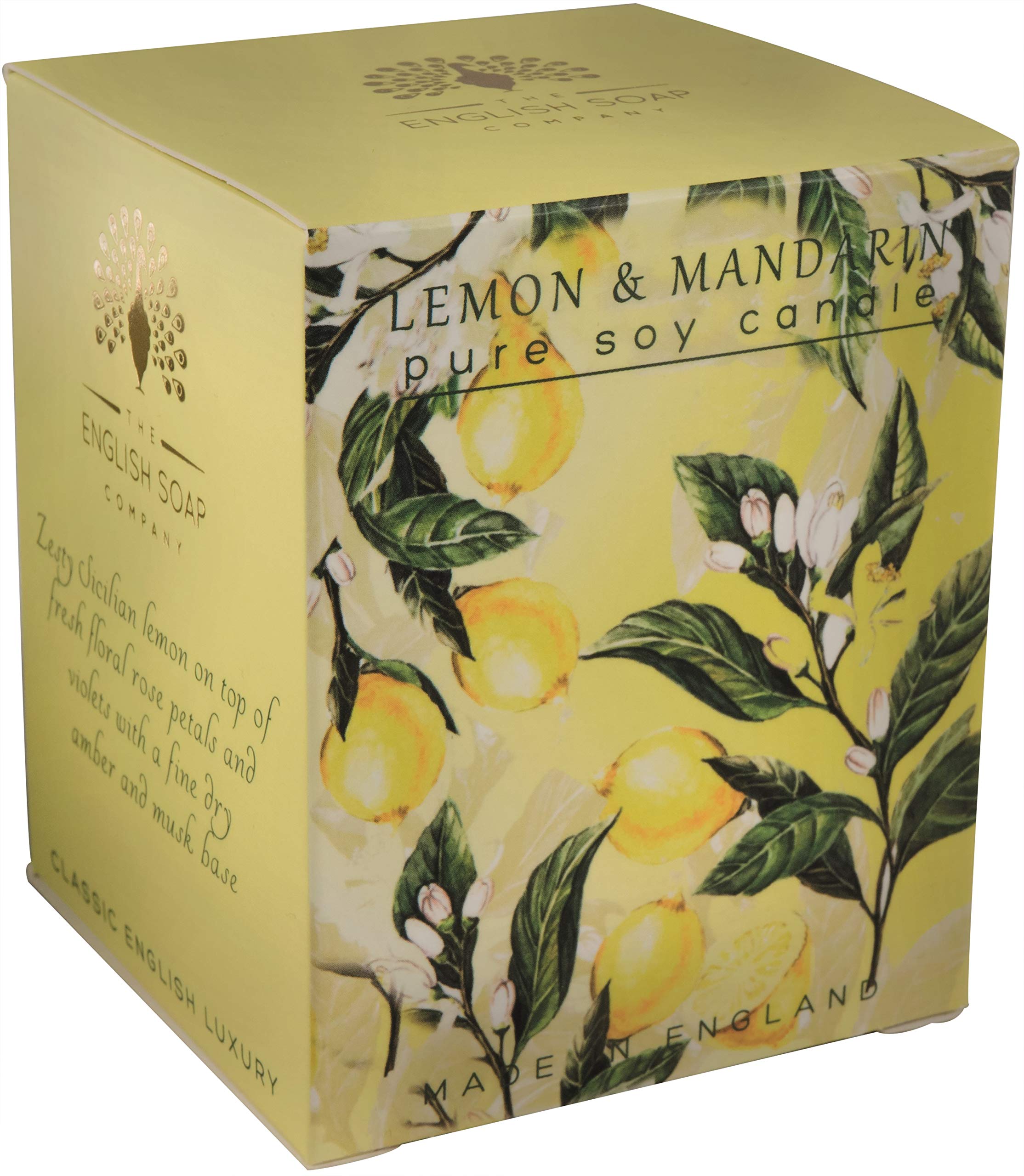 The English Soap Company Lemon and Mandarin Soy Wax Candle 170mls