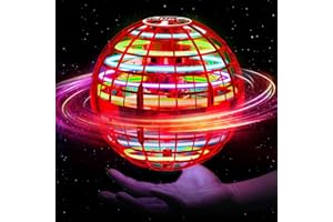 Flying Orb Ball (Red, 2024 Upgraded) with Dazzling Lights, Magic Hover Spinner, Cool Boomerang Drone, Floating Cosmic Globe, 