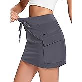 Jhsnjnr Cargo Skirts for Women Mini Sports Hiking Skort with Zipper Pockets High Waisted Golf Athletic Skorts