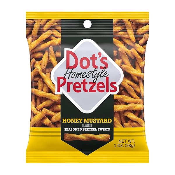 DOT’S HOMESTYLE PRETZELS VARIETY PACK, ORIGINAL, HONEY MUSTARD, AND PARMESAN GARLIC TWIST SNACK, 1OZ INDIVIDUALLY SIZED BAGS (18 COUNT)