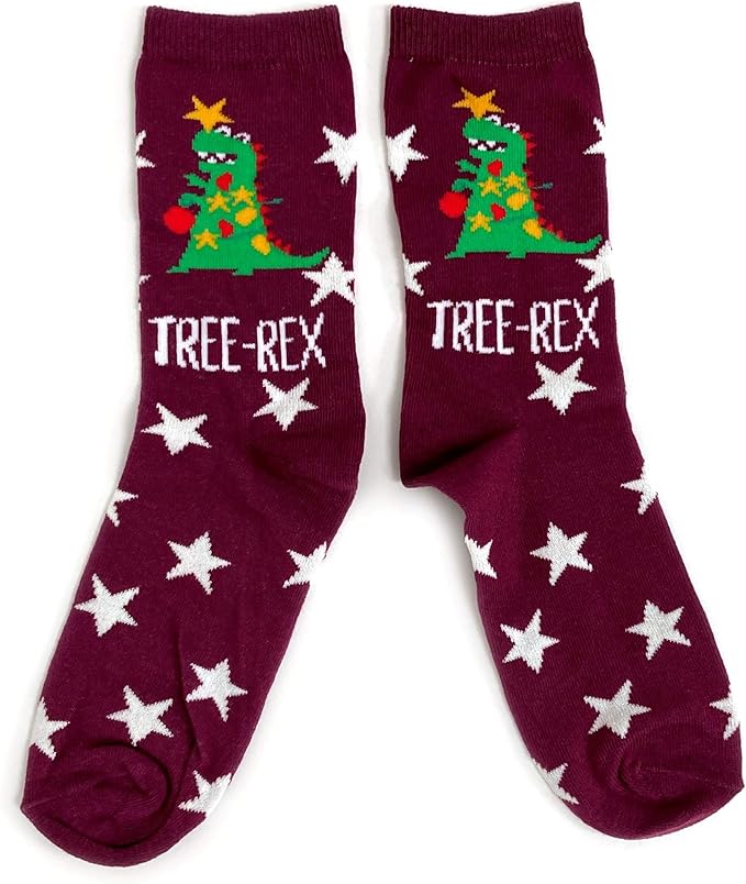 Ladies Christmas Tree Rex Dinosaur Socks UK Size 48 Eur 3742 USA 610 Amazon.co.uk Clothing