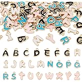 Cheriswelry 78Pcs Letter A-Z Charms Enamel Alloy Gold Plated Alphabet Pendants Colorful Initial Letter Bracelet Charms 10-13mm for DIY Necklace Earring Jewelry Making Birthday Gift