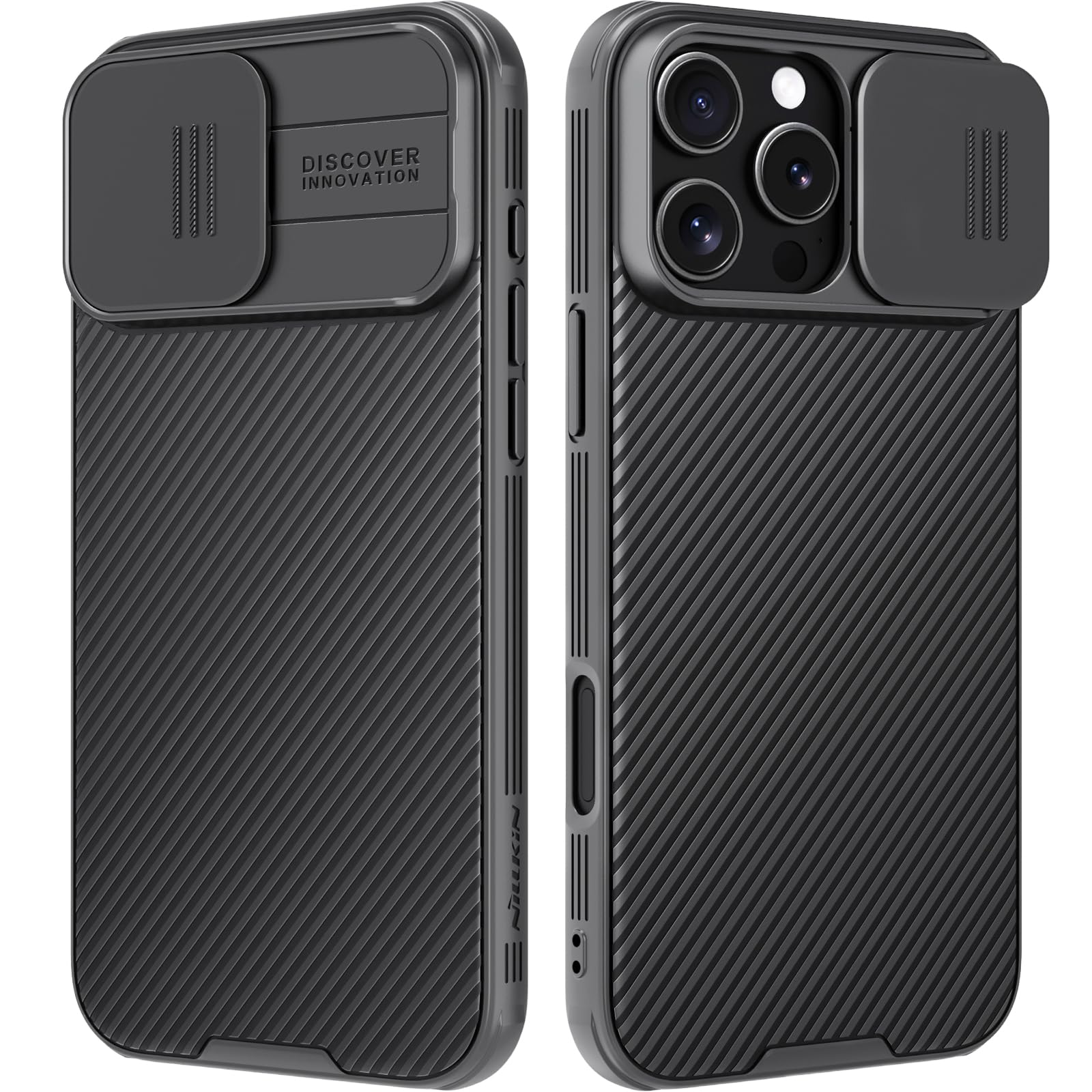 Photo 1 of Nillkin for iPhone 16 Pro Case with Slide Camera Cover, [Full Camera Protection][Anti-Scratch] Military-Grade Protection, Anti-Fingerprint, Slim Phone Case for iPhone 16 Pro 6.3'' Black
