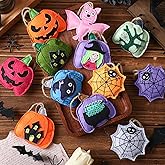 SmoothNovelty 12 Pcs Halloween Felt Ornaments for Tree Decoration Spooky Pumpkin 3D Hanging Felt Ornaments Spider Web Bat Tree Decorations for Halloween Party Decor, 3.15 Inch