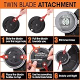 Terratek 20V Cordless Strimmer 2-in-1 with Battery Charger 12 Blades view 6