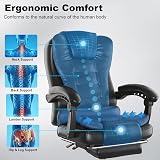Blisswood Executive Office Chair with Footrest Ergonomic 360° Swivel Black view 5