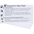 Dog Groomer Matted Fur and Dog Brushing Care Cards (100 pack, 3.5" X 2") Addresses hematomas, mats, combing, and shaving matts White