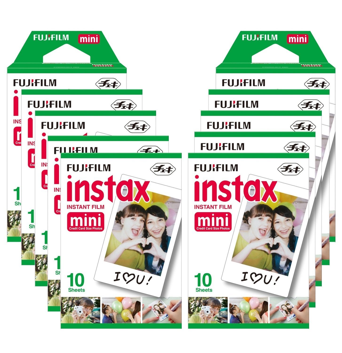 Fujifilm Instax Mini Brillo Pack con paquetes de películas fotográficas instantáneas hojas