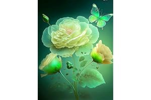 Lunyloer Diamond Painting, 5D Flower Diamond Painting Art Kits for Adults, DIY Full Drill Embroidery Cross Stitch Crystal Rhinestone Paintings Pictures for Home Wall Art Decor 12 X 16 Inch