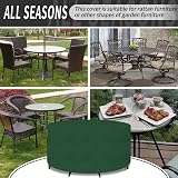 PATIO PLUS Garden Heavy Duty Round Table Cover 190x80cm 600D Oxford Green view 7