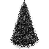Best Choice Products 6ft Artificial Full Black Christmas Tree Seasonal Holiday Decoration for Home, Office, Party Decoration w/ 947 PVC Branch Tips, Metal Hinges, Foldable Base