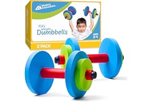 Modern Innovations Kids Weight Set (2 Pack) Toy Dumbbells, Baby Dumbbell Workout Weights, Fun Fitness and Exercise Equipment for Toddlers - Blue, Green, Red…