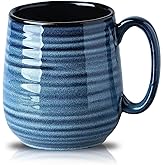 HASENSE Coffee Mug, 20 oz Ceramic Coffee Cup for Men and Women, Large Coffee Mug for Latte Coffee Tea Soup for Office and Home, Dishwasher and Microwave Safe, 1 PCS (Blue)