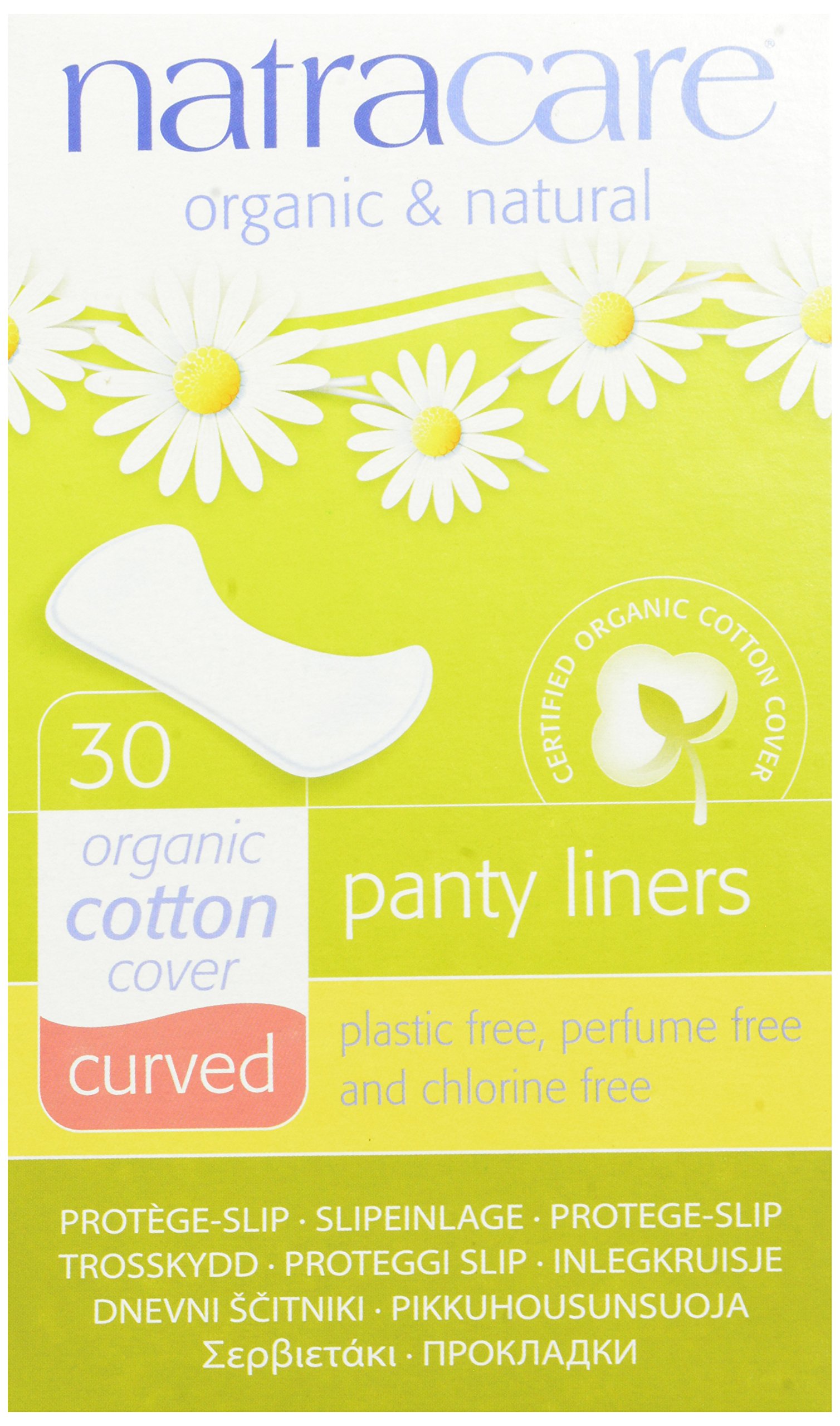 Natracare Natural Organic Cotton Curved Panty Liners for Sensitive Skin