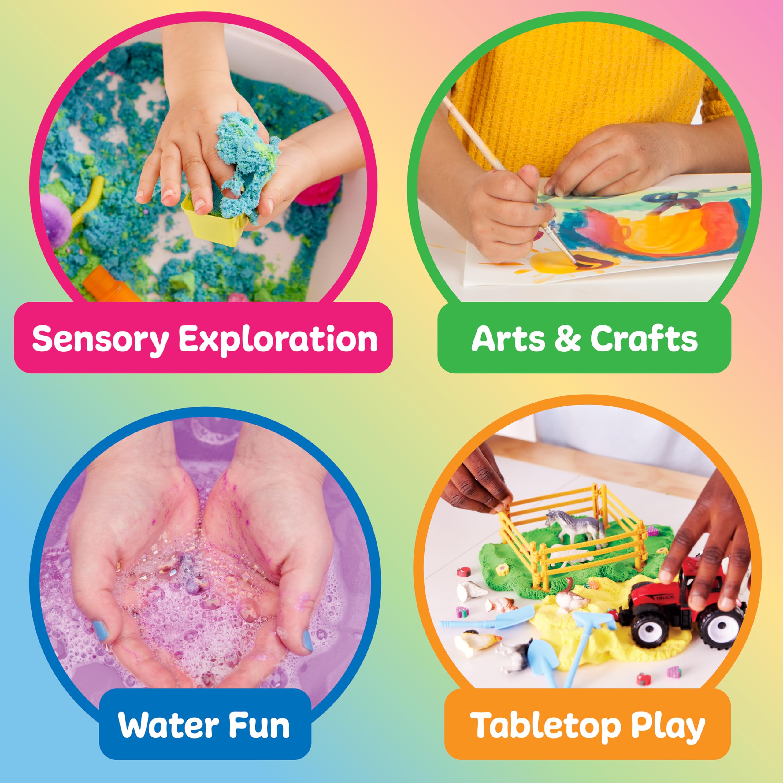 Creativity for Kids Sensory Table with 29-Piece Color Party Accessory Kit | Indoor Toddler Activity Table with Bins | Easy-Clean Design for Sand, Water & Crafts | Educational & Fun (Ages 3+)