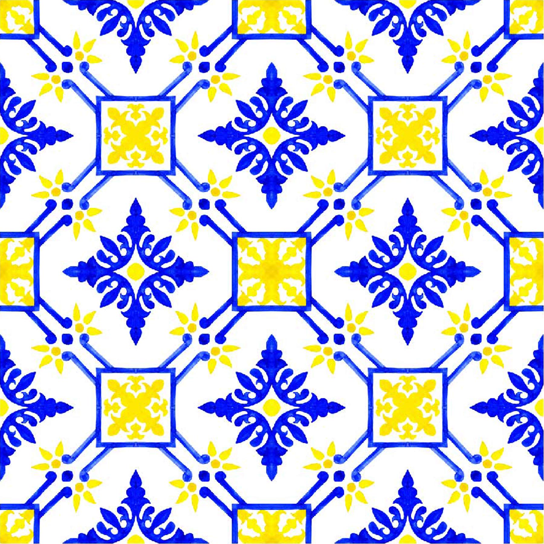 Poromoro Spanish Portuguese Azulejo Style Peel and Stick Backsplash Tile Stickers Set of 16 pcs (5.9, 59) — image 1