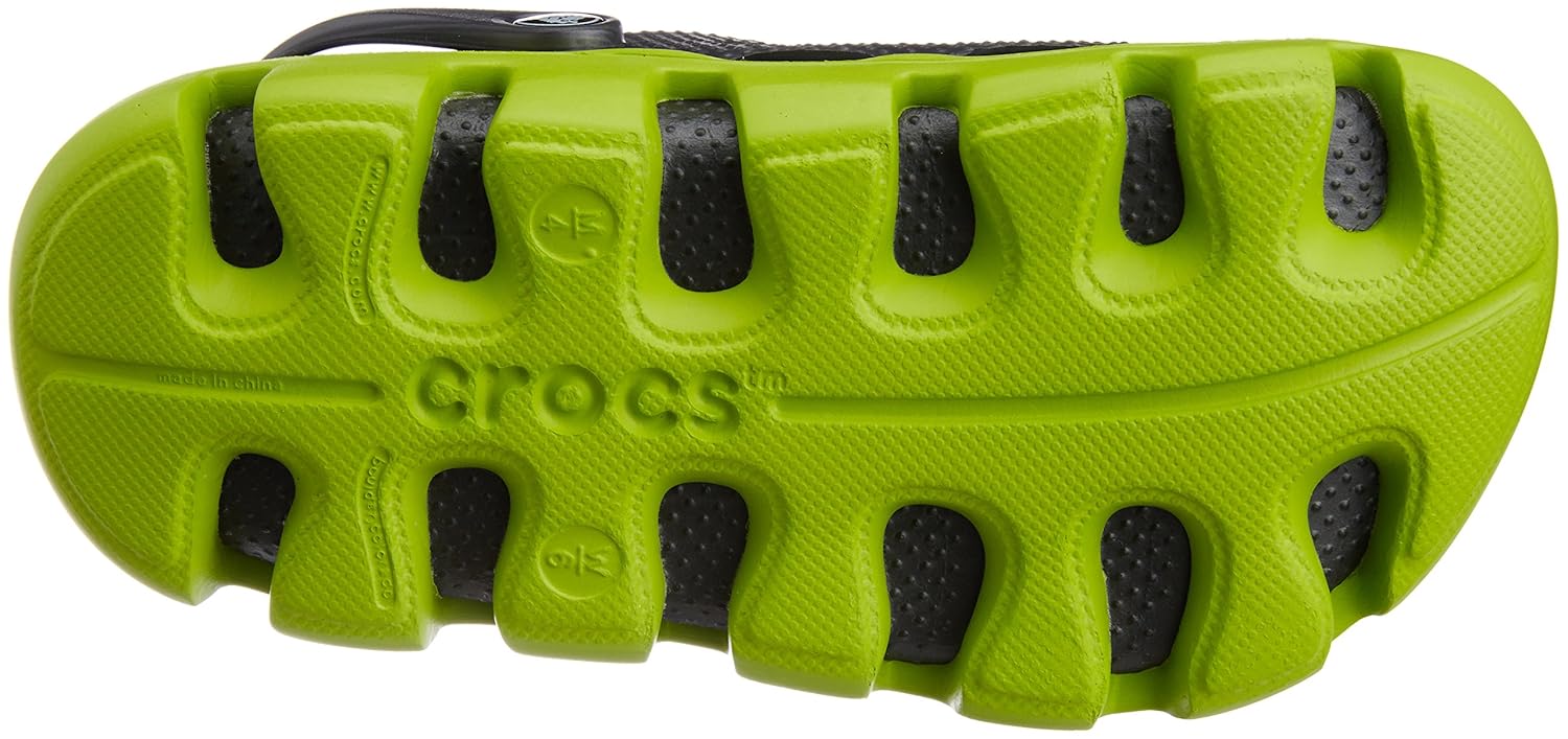 crocs unisex duet sport canary and cerulean blue rubber clogs and mules